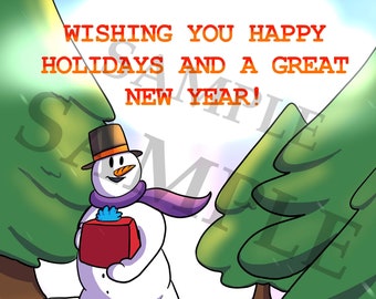 Printable Snowman Holiday Card