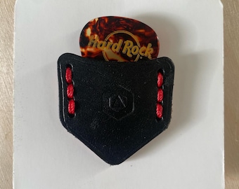 Veg Tan Leather Plectrum Holder: Guitar Strap Accessory