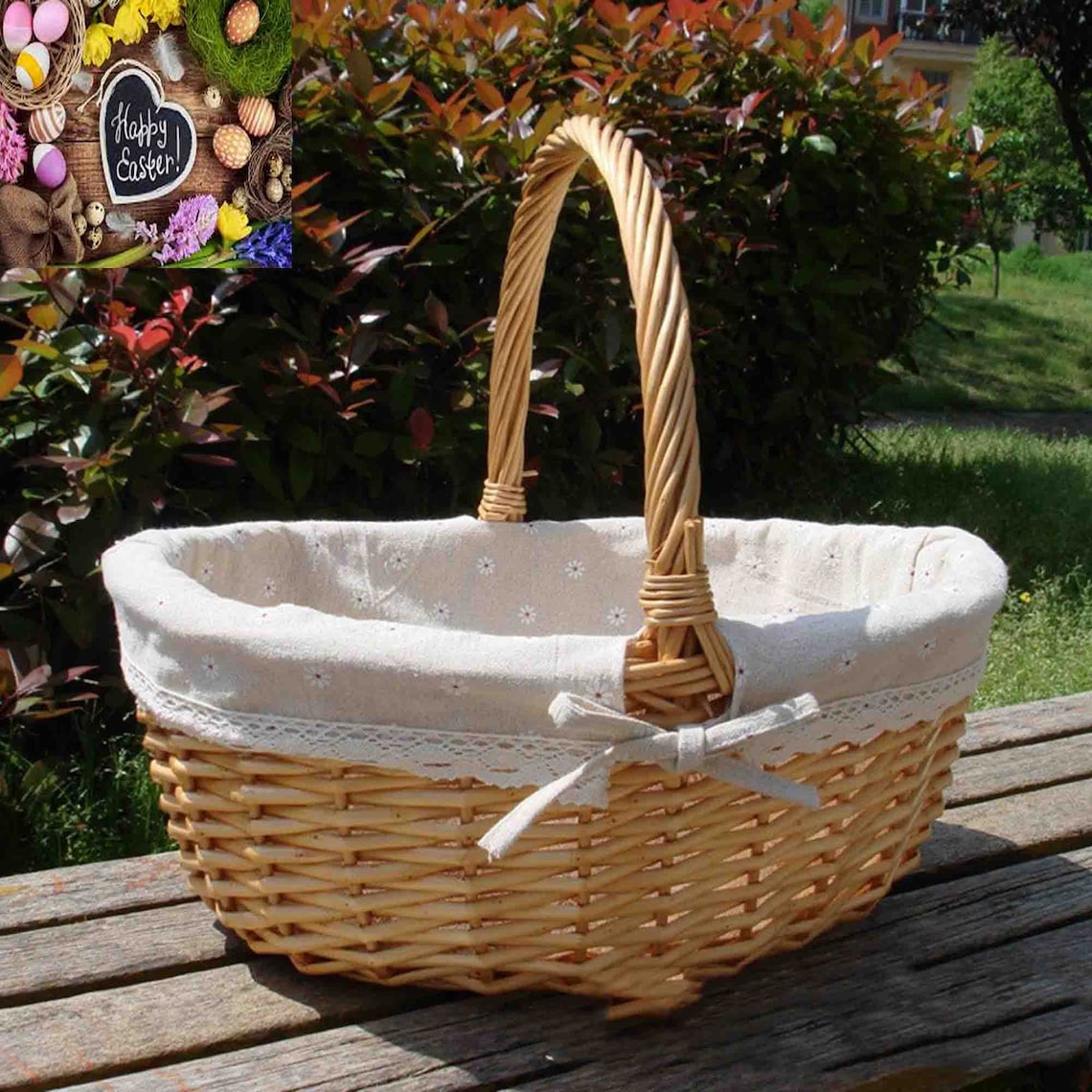 Woven Basket Easter Large Storage Wine Handmade 2021 Wicker Etsy