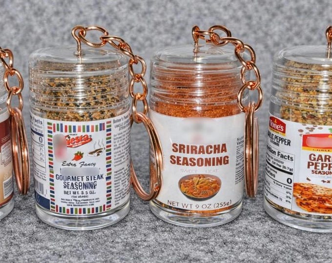 Mini Seasoning Keychain On The Go Travel Size / Food Lovers Delight / Travel Spices
