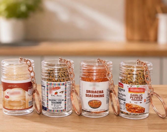 Mini Seasoning Keychain On The Go Travel Size / Food Lovers Delight / Travel Spices