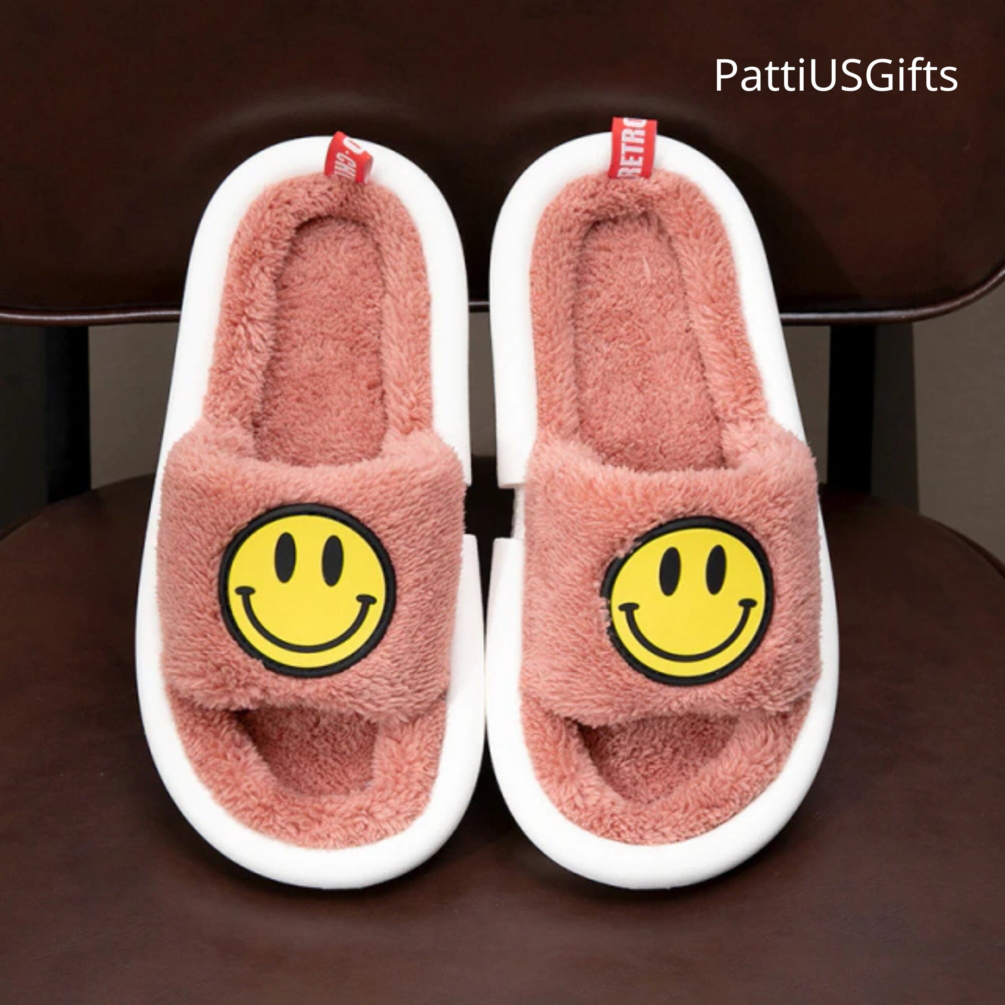 yellow smiley slippers