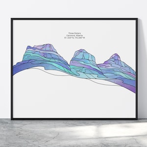 Three Sisters Mountain Print: Canmore, Canadian Rockies (Digital Download)