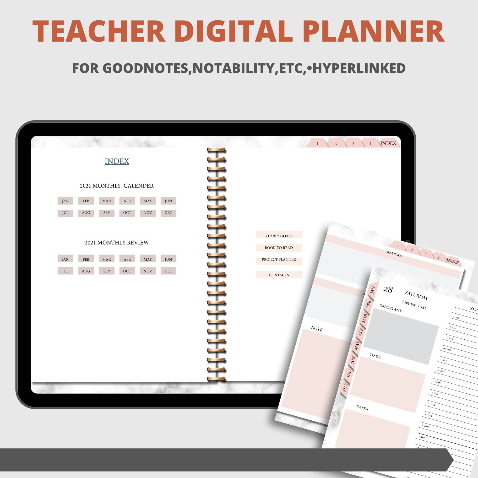Digital Teacher Planner for Good Notes Notability. Lesson Etsy UK