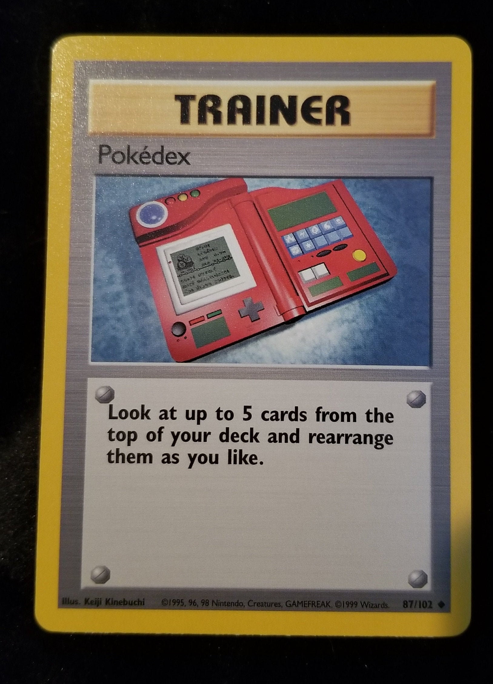 1999 pokemon trainer cards 1999 Trainer Pokedex 87/102