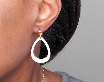 tortoise shell open teardrop earrings, acrylic earrings, resin earrings, open teardrop earrings, dangle earrings, boho earrings,