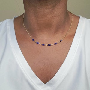 lapis lazuli gold filled necklace, lapis lazuli sterling silver necklace, lapis lazuli gemstone necklace, blue gemstone necklace,