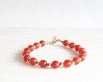 Carnelian bracelet, gold filled carnelian bracelet, silver carnelian jewelry, carnelian jewelry, gift for her, stacking jewelry
