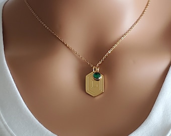 Initial charm necklace, initial necklace, gold initial necklace, alphabet necklace, initial letter pendant, personalized necklace,