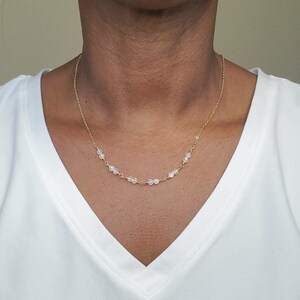 Moonstone gemstone gold filled necklace, Moonstone sterling silver necklace, June birthstone jewelry, dainty gemstone necklace,