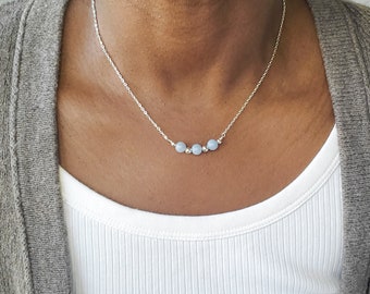 Angelite sterling silver necklace, Angelite gold filled necklace, Angelite choker, blue gemstone necklace, something blue, angel stone
