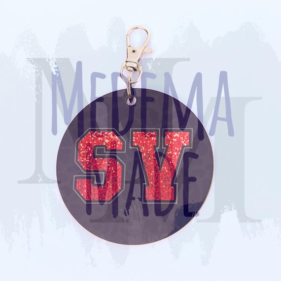 Stillman Valley Cardinals Faux Sequin Bag Tag | Meridian School District Spirit Wear | Cardinals Spirit Wear