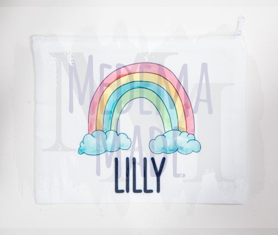 Personalized Rainbow Pencil Pouch | Make Up Pouch | Custom Back to School Supplies | Personalized Bag | Bridesmaid Gift | Teacher Gift |