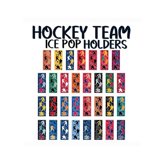 Hockey Themed Ice Pop Holders | Personalized Ice Pop Holders | Hockey Fan Gift | Hockey Team Gift | Freeze Pop Sleeve | Stocking Stuffer