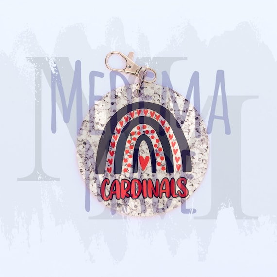 Stillman Valley Cardinals Faux Glitter Bag Tag | Meridian School District Spirit Wear | Cardinals Spirit Wear