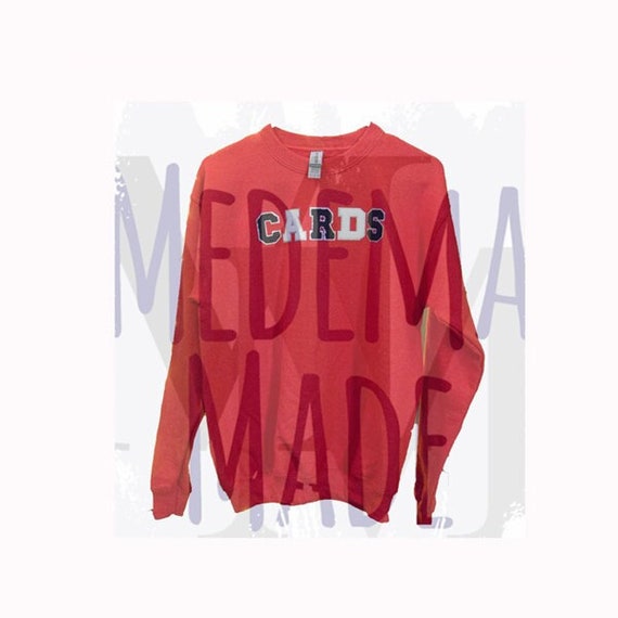 Cardinals Chenille Letter Patch Crew Neck - Meridian School District - Stillman Valley Cardinals Spirit Wear