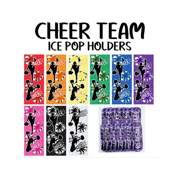 Cheerleading Ice Pop Holder| Ice Pop Sleeve | Personalized Ice Pop Holder | Freeze Pop Holder | Party Favor | Christmas Stocking Stuffer