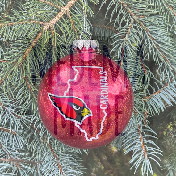 Stillman Valley Cardinals Illinois Red Glitter Ornament - 4 Inch Disc Ornament - Meridian School District - Cardinals Christmas Ornament
