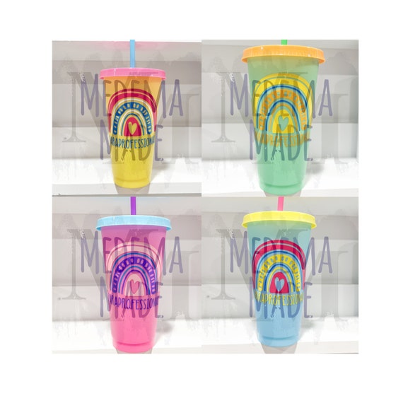 Paraprofessional Custom Tumbler | 24 oz Color Changing Straw Tumbler | School Para Gift | Personalized Straw Cup | School Para Appreciation