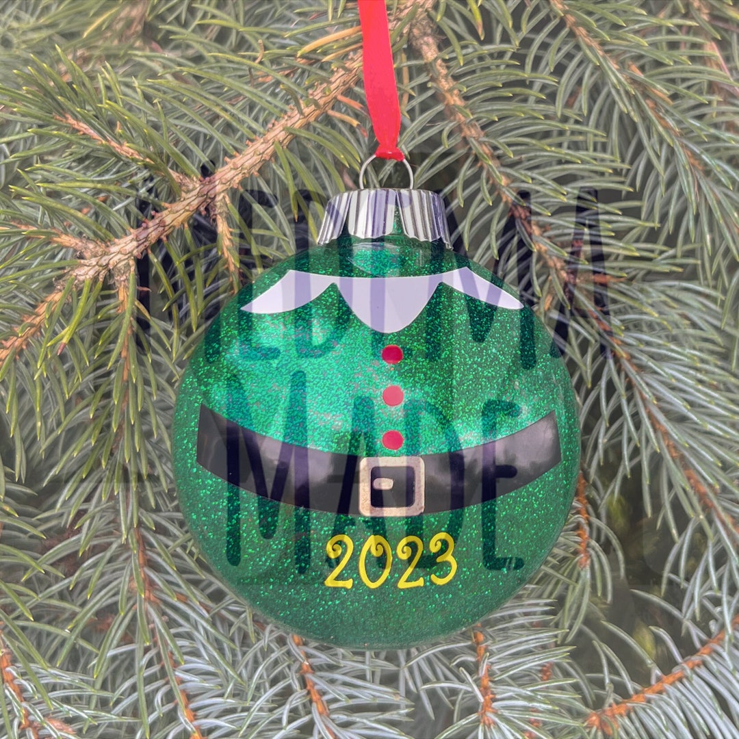 2023 Elf Christmas Ornament Green Glitter Elf Ornament 2023 Christmas Ornament Custom Christmas
