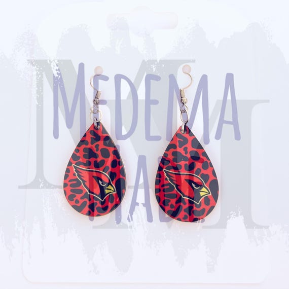 Stillman Valley Cardinals Leopard Print Earrings | Meridian School District Spirit Wear | Cardinals Spirit Wear