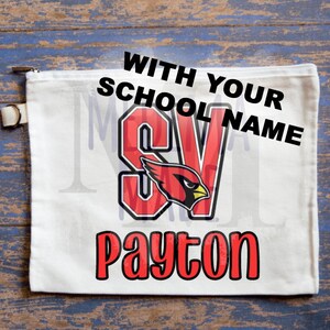 Personalized School Spirit Pencil Pouch | Make Up Pouch | Custom Back to School Supplies | Personalized Bag | Sublimation | Teacher Gift |