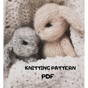 Rabbit Knitting Pattern Eng & Rus PDF Amigurumi Knitted Toy easter bunny Lesson+knitted pattern basket+knitted pattern carrot