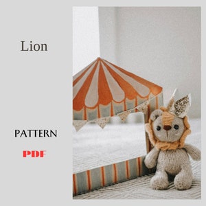 Lion knitting pattern - Toy Knitting Pattern and Description of pants on a strap