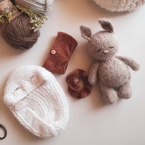 RU/ENG PDF Baby Bunny, Toy Knitting Pattern, Rabbit Knitting Pattern, Toy Crib, Rabbit Doll Toy Toy