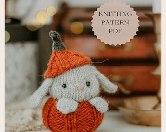 Knitted pumpkin rabbit pattern halloween knitted pattern pdf ENG/UKR
