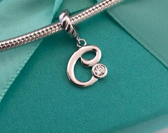 Sterling Silver 925 Letter C charm for a bracelet