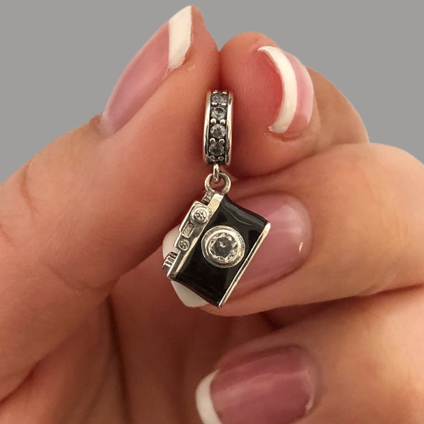 Sterling silver 925 Old Fashion Camera charm