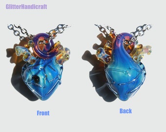 Glass Anatomical Heart Necklace, Perfect Gift for Girlfriend, Daughter, or Friend, FREE SHIPPING