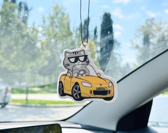 Katze am Auto S2 Lufterfrischer, Neuer Waldduft, Süßer Kitty Lufterfrischer, Schranklufterfrischer, Kawaii Autozubehör, Katzenliebhaber Geschenk,