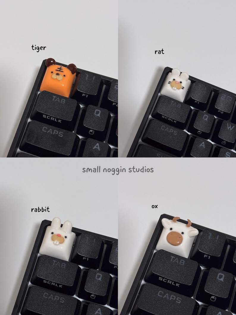 Cute Animal Artisan Keycaps - Kawaii Handmade Animal Keycaps, Funny ...