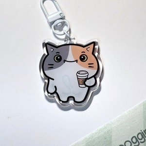 Glückskatze Acryl Schlüsselanhänger, süße Katze Hintern Bum Schlüsselanhänger, Chibi Haustier Rasse Kunst, Cartoon Tier, Kätzchen Liebhaber Haustier Verlust Gedenkgeschenk