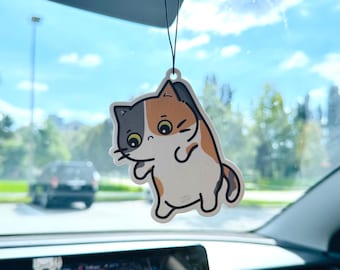 Hängender Lufterfrischer für Katzen, Lavendel, süßes Kätzchen, Schranklufterfrischer, Kawaii-Autozubehör, Geschenk für Katzenliebhaber, Katze an der Wand hängend