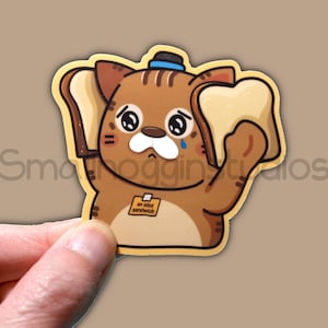 Idiot Sandwich Cat Vinyl Sticker, Funny Chef Meme, Hell Kitchen Meme, Sticker imperméable mignon, décoration d'ordinateur portable, humour de chef/cuisinier, autocollant idiot