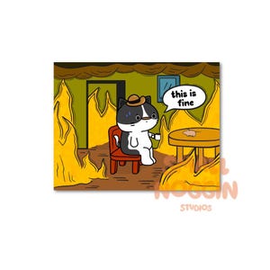 C'est une belle carte postale 6 x 4 A6 | Art mural vie de chat | Je vais bien cadeau | Cadeau pour ami de travail | jolie impression d'art | Correspondant illustration de chat | bien meme