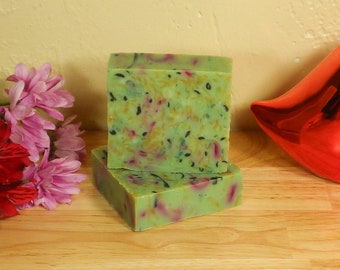 Handmade Confetti Soap Green Color