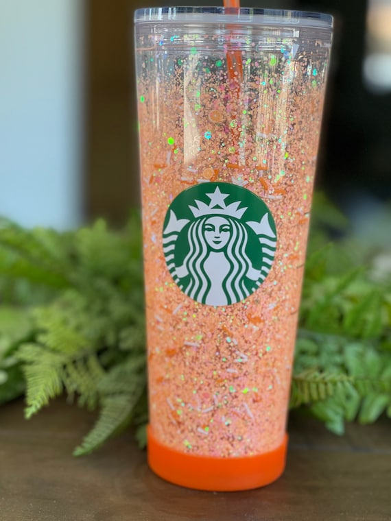 Creamsicle Orange Starbucks Snowglobe Tumbler Etsy