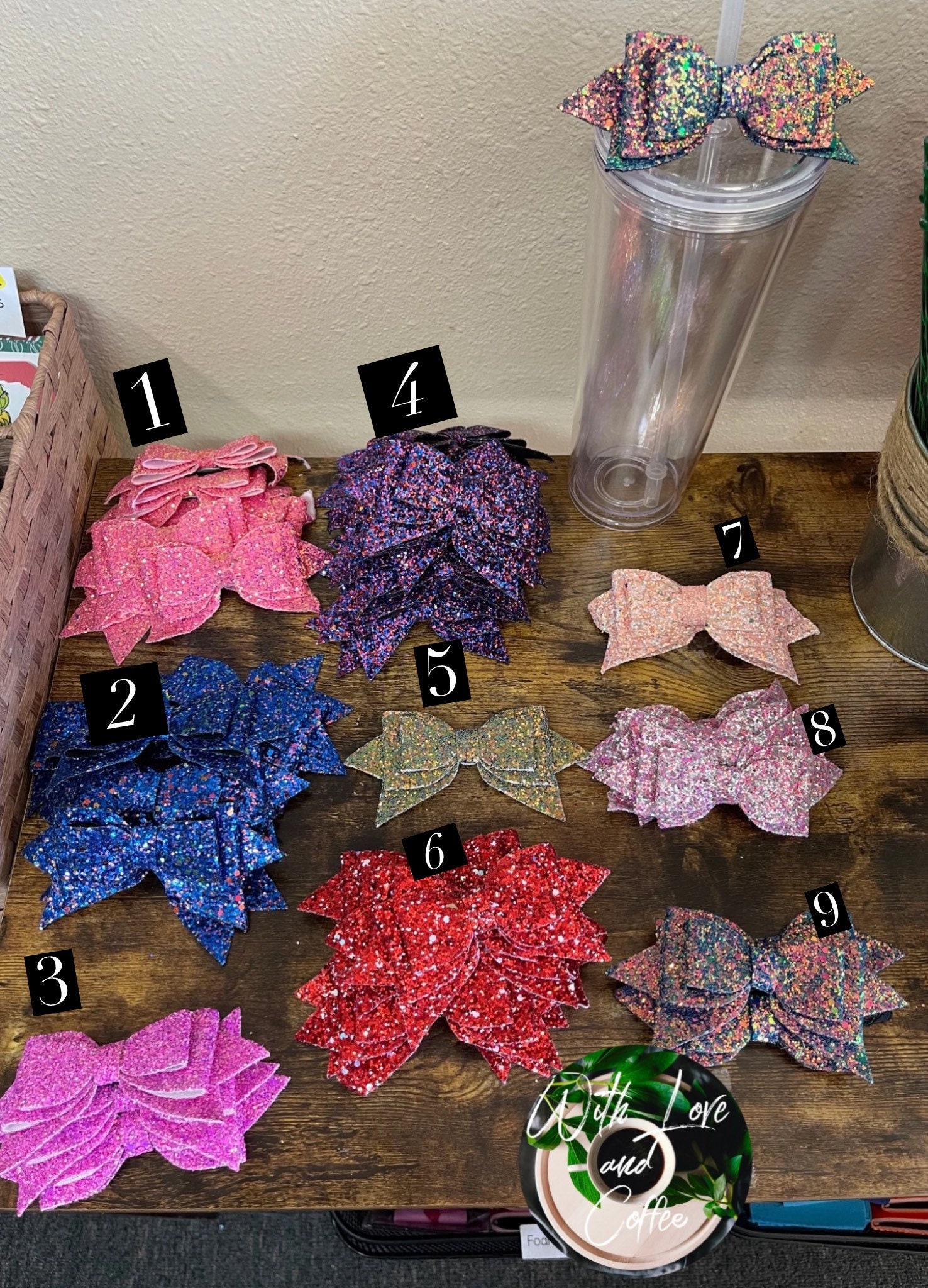 Tumbler Straw Glitter Bows – JP Designs and Gifts