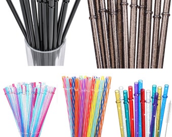 Plastic Reusable Straws 11 inch, Gift
