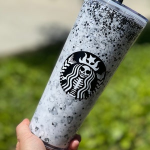 Spooky Snowglobe Tumbler, Snow globe Tumbler, Glitter Tumbler, Double Walled Tumbler, Acrylic Tumbler, Gift