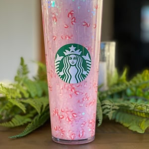 Strawberry Pink Drink Snowglobe Tumbler, Snow globe Tumbler, Glitter Tumbler, Double Walled Tumbler, Acrylic Tumbler, Gift