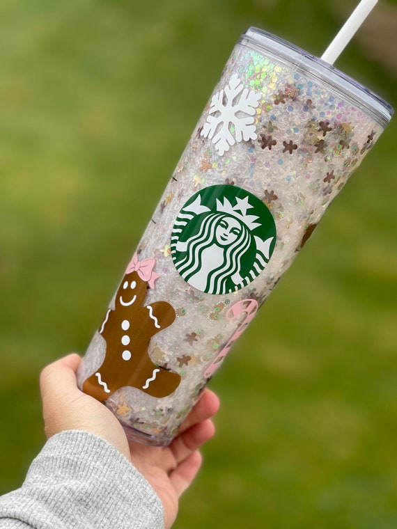 Custom Decal Stitch Starbucks Snowglobe Tumbler Snow Globe Stitch Cup  Glitter Snowglobe Stitch Cup Starbucks Snowglobe Tumbler Cup 