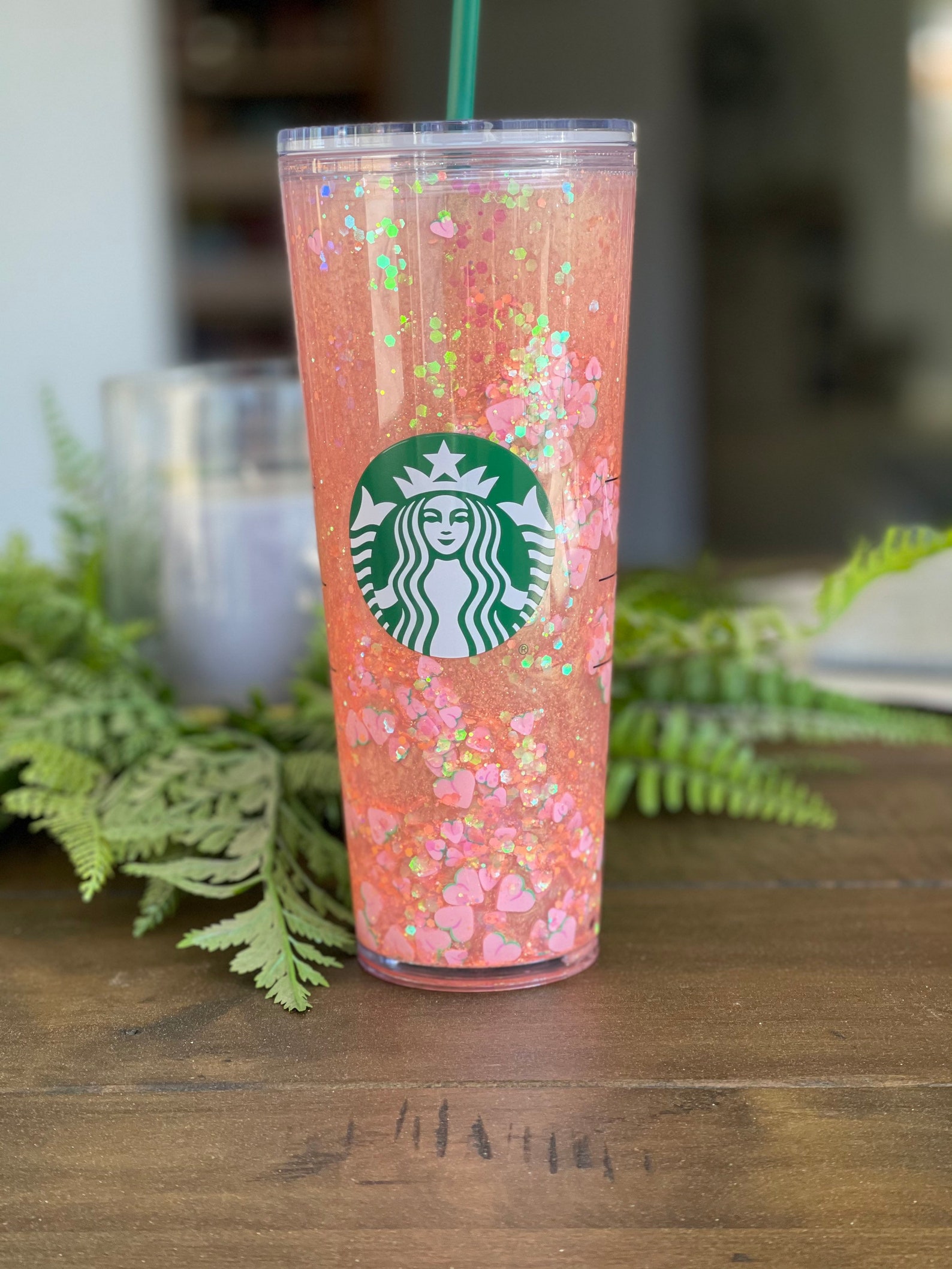 Peaches and Cream Starbucks Snowglobe Tumbler Etsy