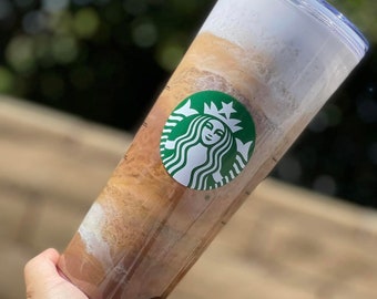 Coffee Snowglobe Tumbler, Glitter Acrylic Double Walled Tumbler