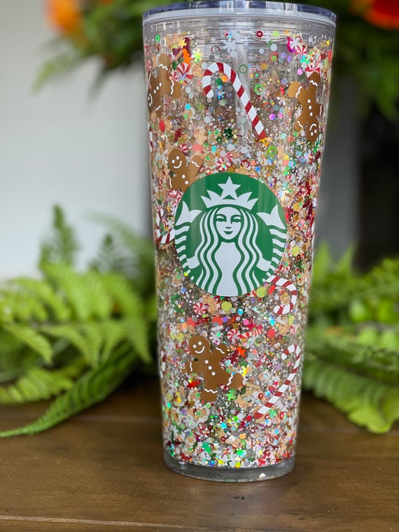 Starbucks Holiday Sand Glitter Flow Tumbler Cold Cup Multicolor Lid w/ Straw