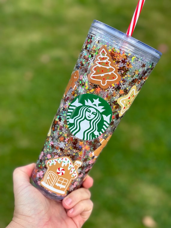 Gingerbread Snowglobe Tumbler, Snow globe Tumbler, Glitter Tumbler, Double Walled Tumbler, Acrylic Tumbler, Gift